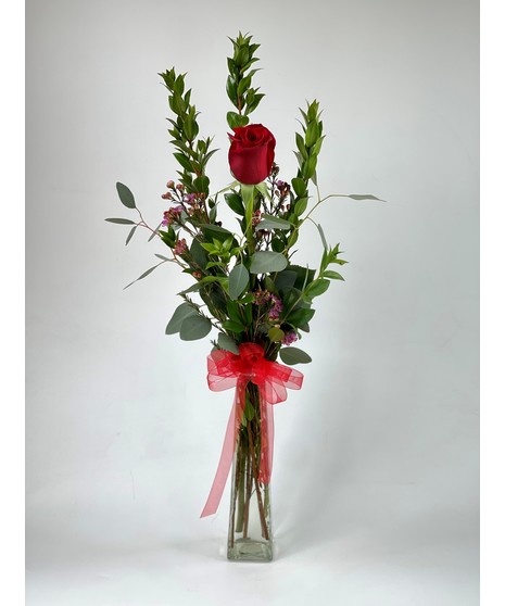 Single Rose in a Bud Vase