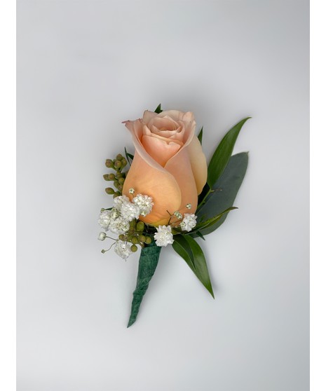 Peach Rose Boutonniere