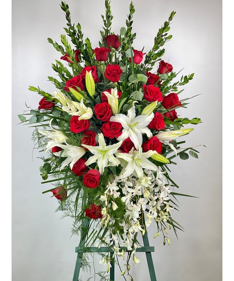 Lily and Rose Tribute Spray