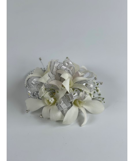 White Dendrobium Orchids Prom Corsage
