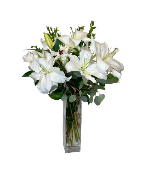 White Lily Vase