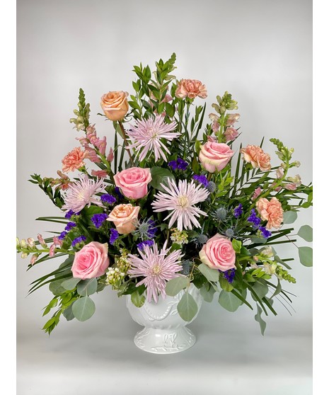 Pastel Garden Urn Arrangement