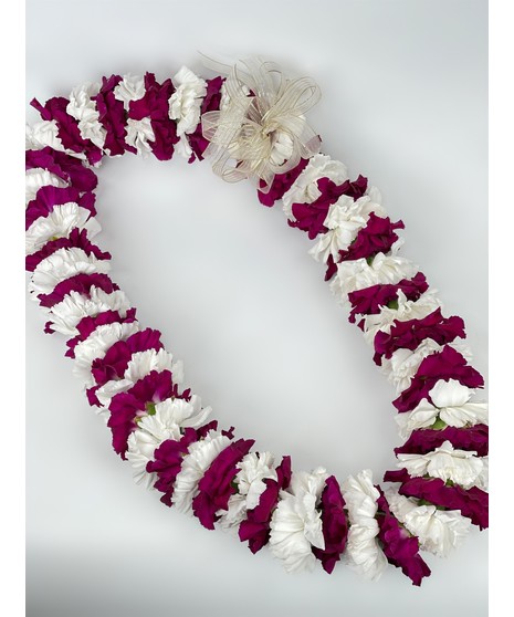 white carnation lei