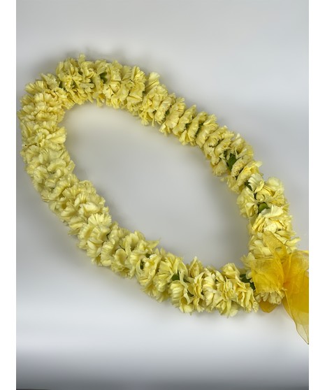 white carnation lei