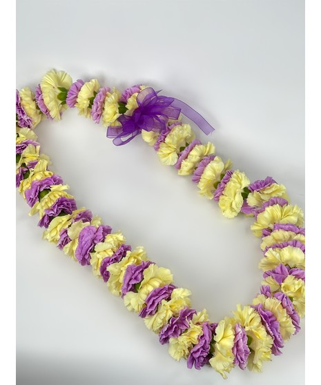 white carnation lei