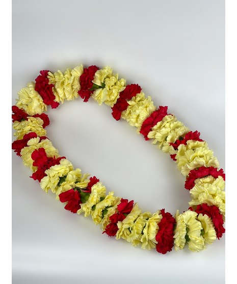 white carnation lei