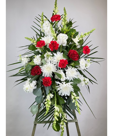 Crimson Farewell Easel Spray