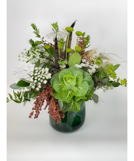 Lucious green floral arrangement
