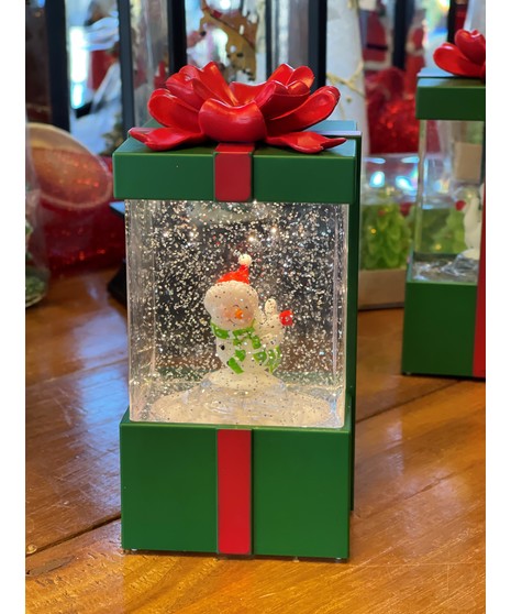 Spinning Snowman Glitter Globe